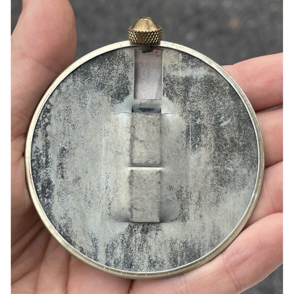 2 3/4" Reflective Blue Green Teal CLOCK PARTS Pendulum Bob 20th C. VINTAGE - Picture 2 of 9